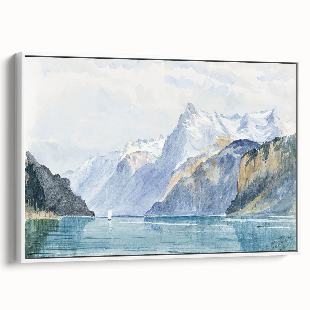 Modern Wall Art - Serene Alpine Landscape with Tranquil Waters