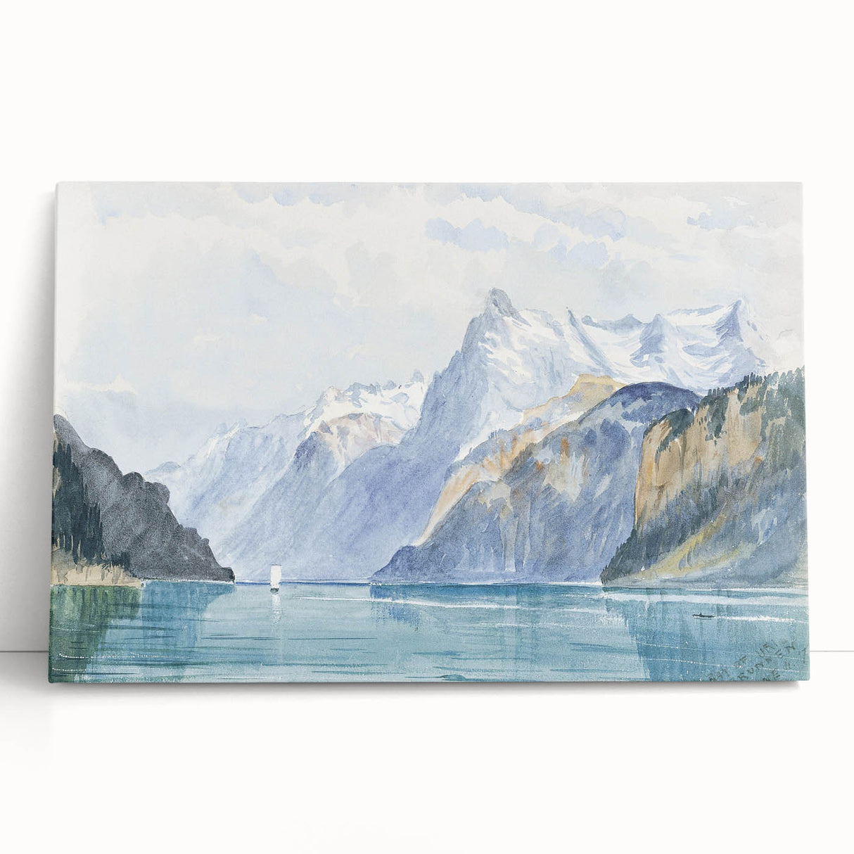 Modern Wall Art - Serene Alpine Landscape with Tranquil Waters