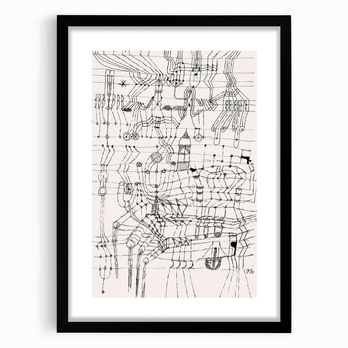 Modern Wall Art - Paul Klee’s Knotted Net Drawing Print