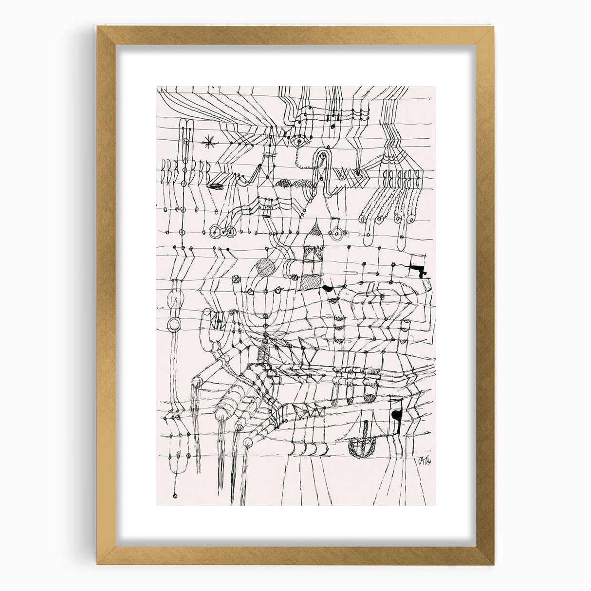 Modern Wall Art - Paul Klee’s Knotted Net Drawing Print