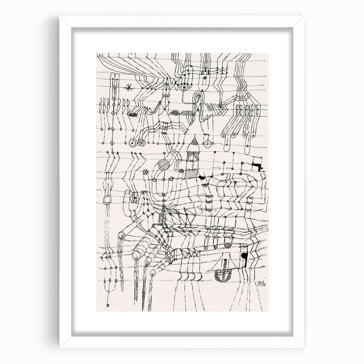 Modern Wall Art - Paul Klee’s Knotted Net Drawing Print