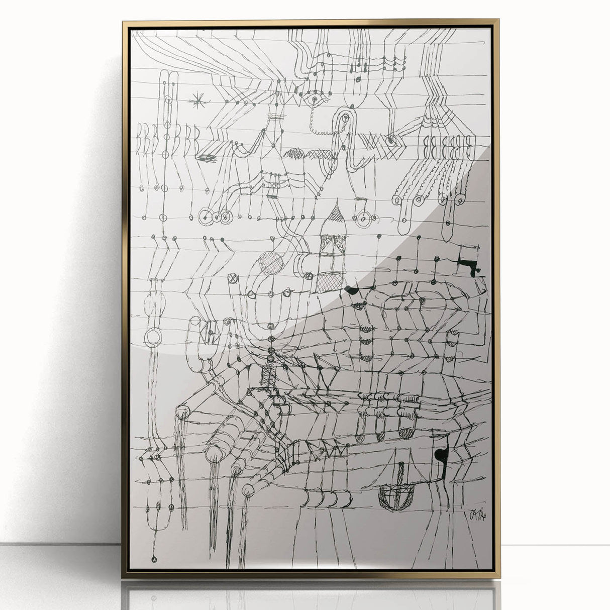 Modern Wall Art - Paul Klee’s Knotted Net Drawing Print