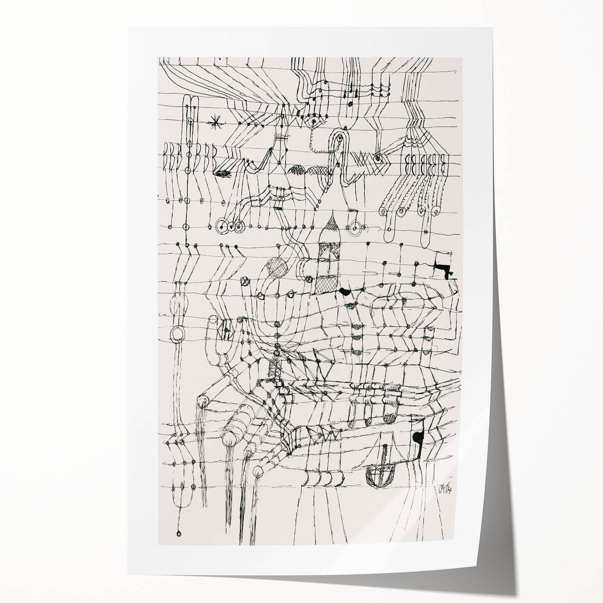 Modern Wall Art - Paul Klee’s Knotted Net Drawing Print