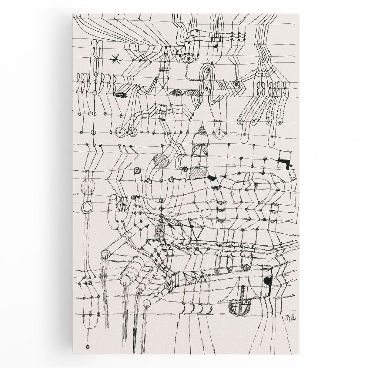 Modern Wall Art - Paul Klee’s Knotted Net Drawing Print