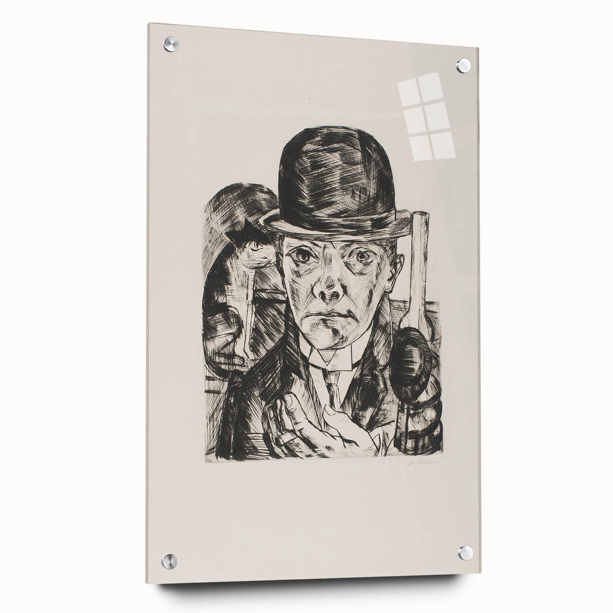 Modern Wall Art - Max Beckmann’s Self-Portrait in Bowler Hat Print