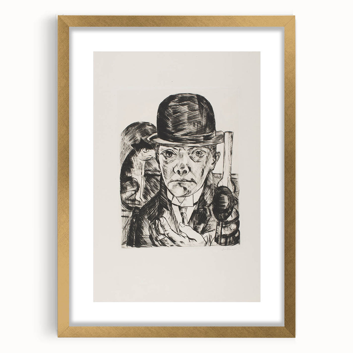 Modern Wall Art - Max Beckmann’s Self-Portrait in Bowler Hat Print