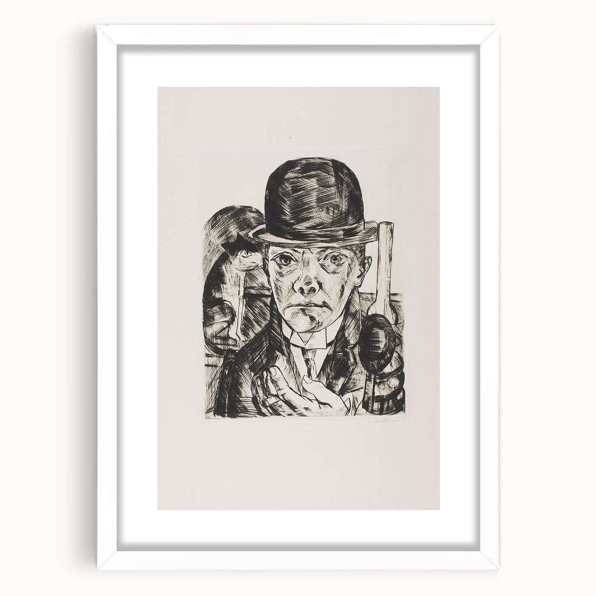 Modern Wall Art - Max Beckmann’s Self-Portrait in Bowler Hat Print