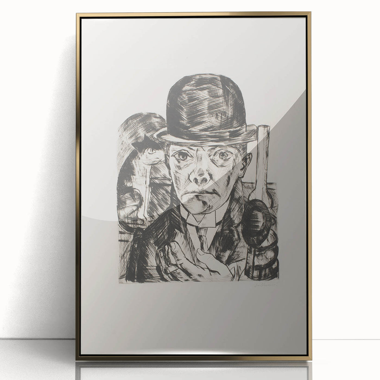 Modern Wall Art - Max Beckmann’s Self-Portrait in Bowler Hat Print