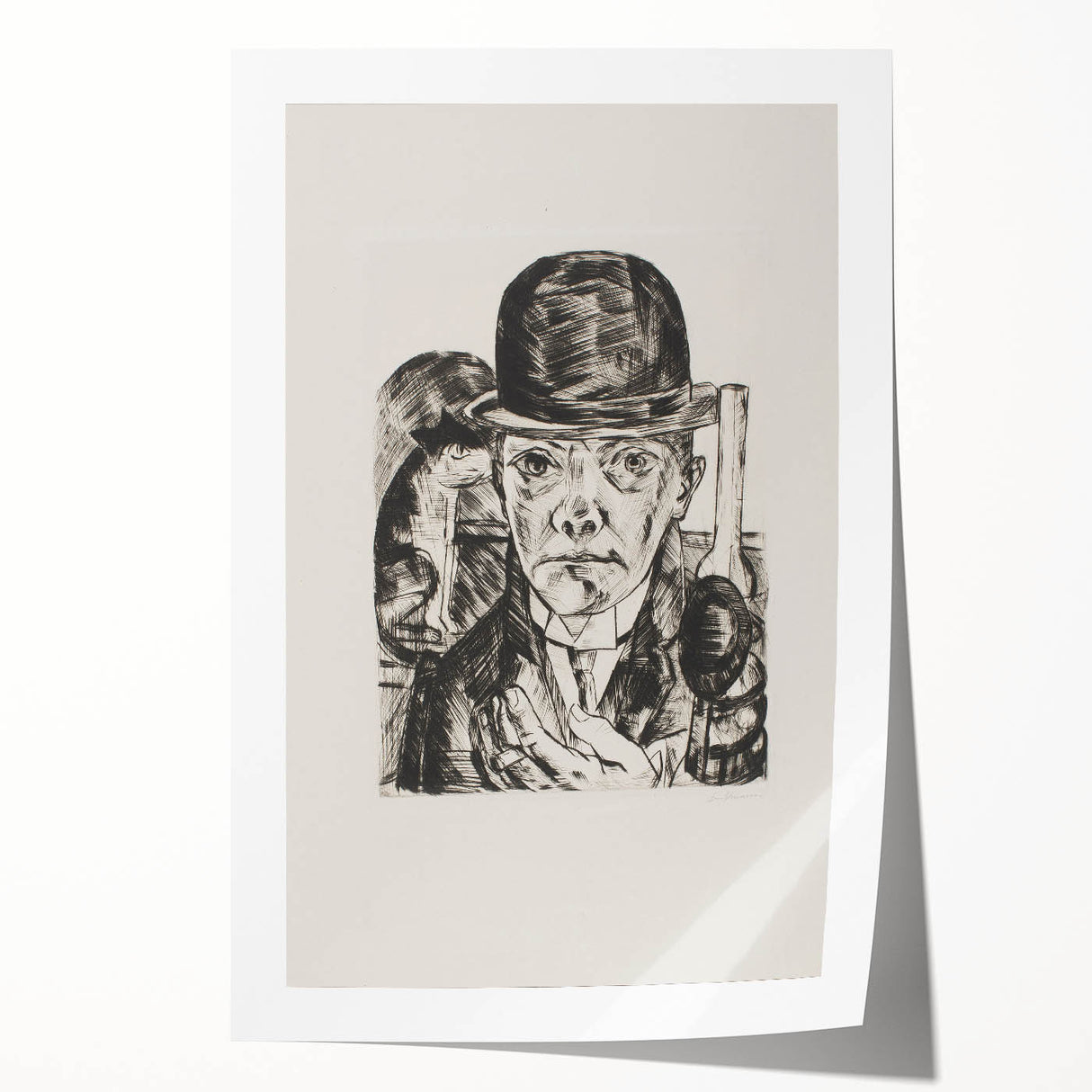 Modern Wall Art - Max Beckmann’s Self-Portrait in Bowler Hat Print