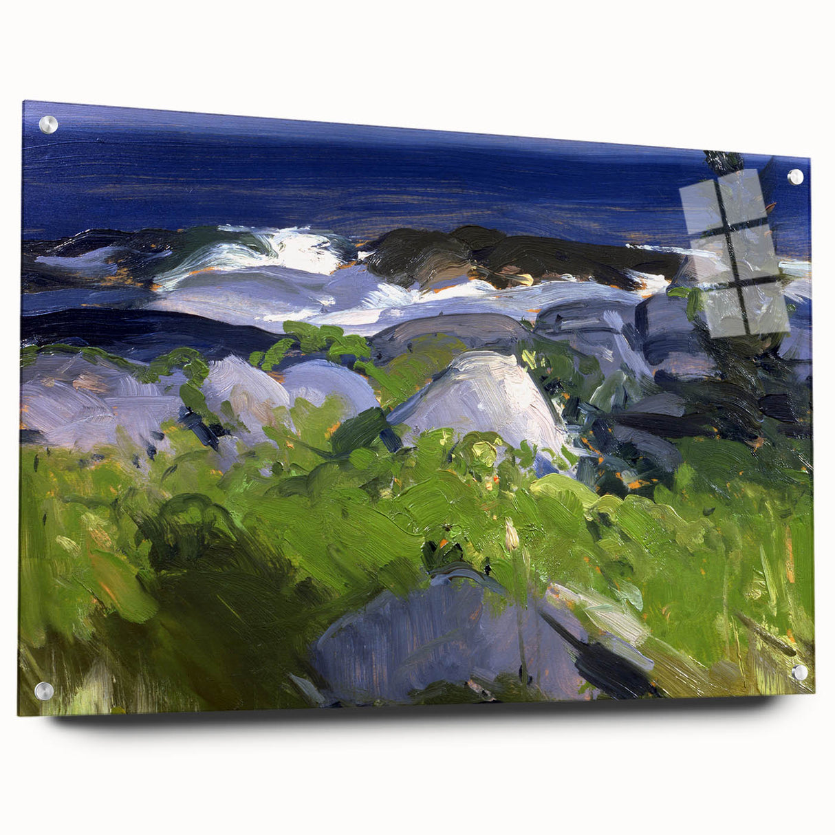 Modern Wall Art - Coastal Landscape with Lush Greenery