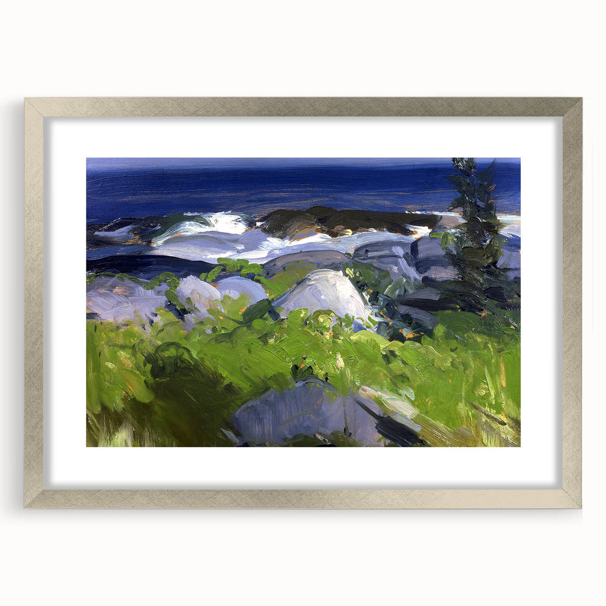 Modern Wall Art - Coastal Landscape with Lush Greenery