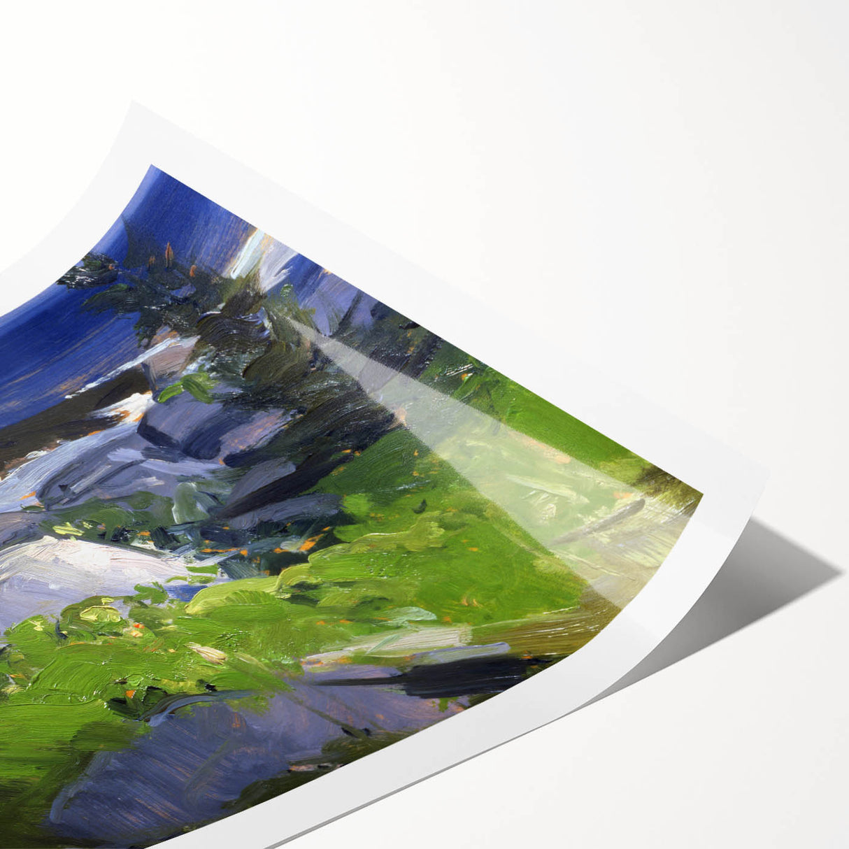 Modern Wall Art - Coastal Landscape with Lush Greenery