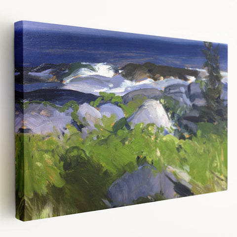 Modern Wall Art - Coastal Landscape with Lush Greenery