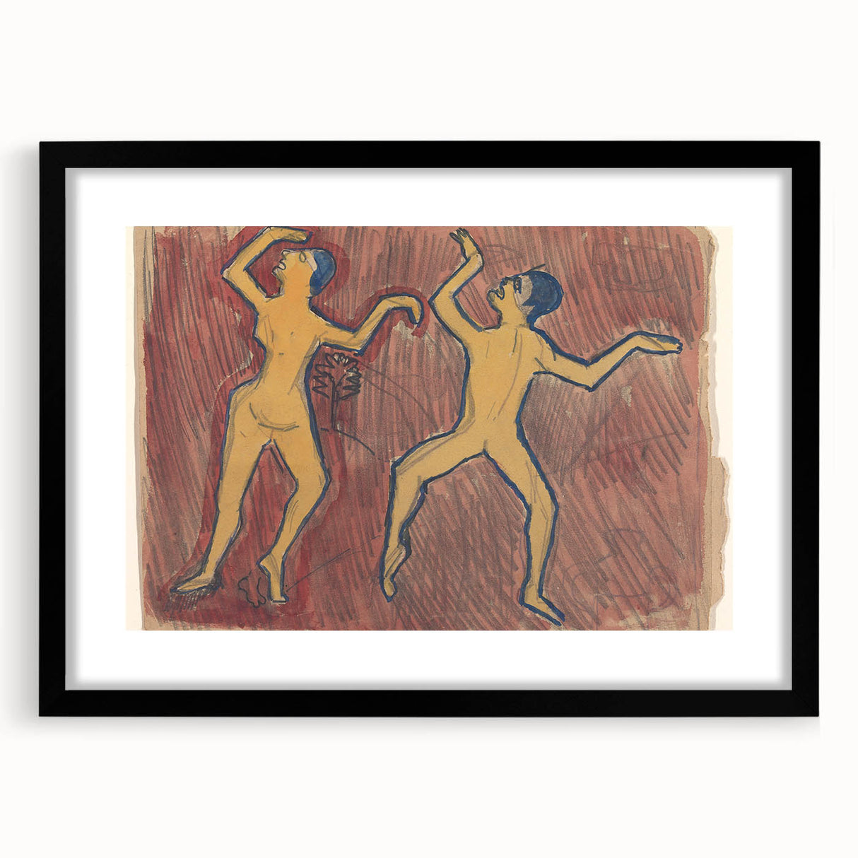 Modern Wall Art - Abstract Dance Study with Expressive Figures