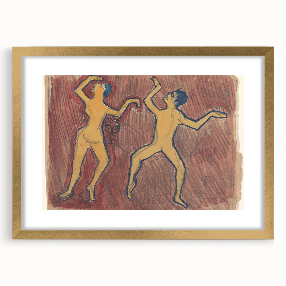 Modern Wall Art - Abstract Dance Study with Expressive Figures