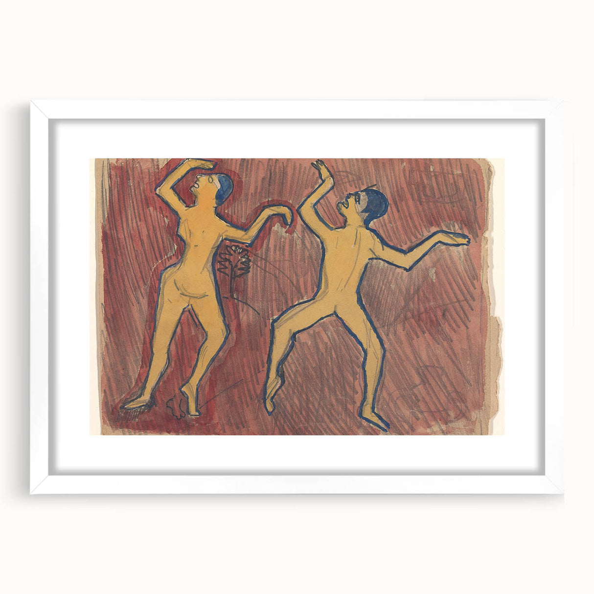 Modern Wall Art - Abstract Dance Study with Expressive Figures