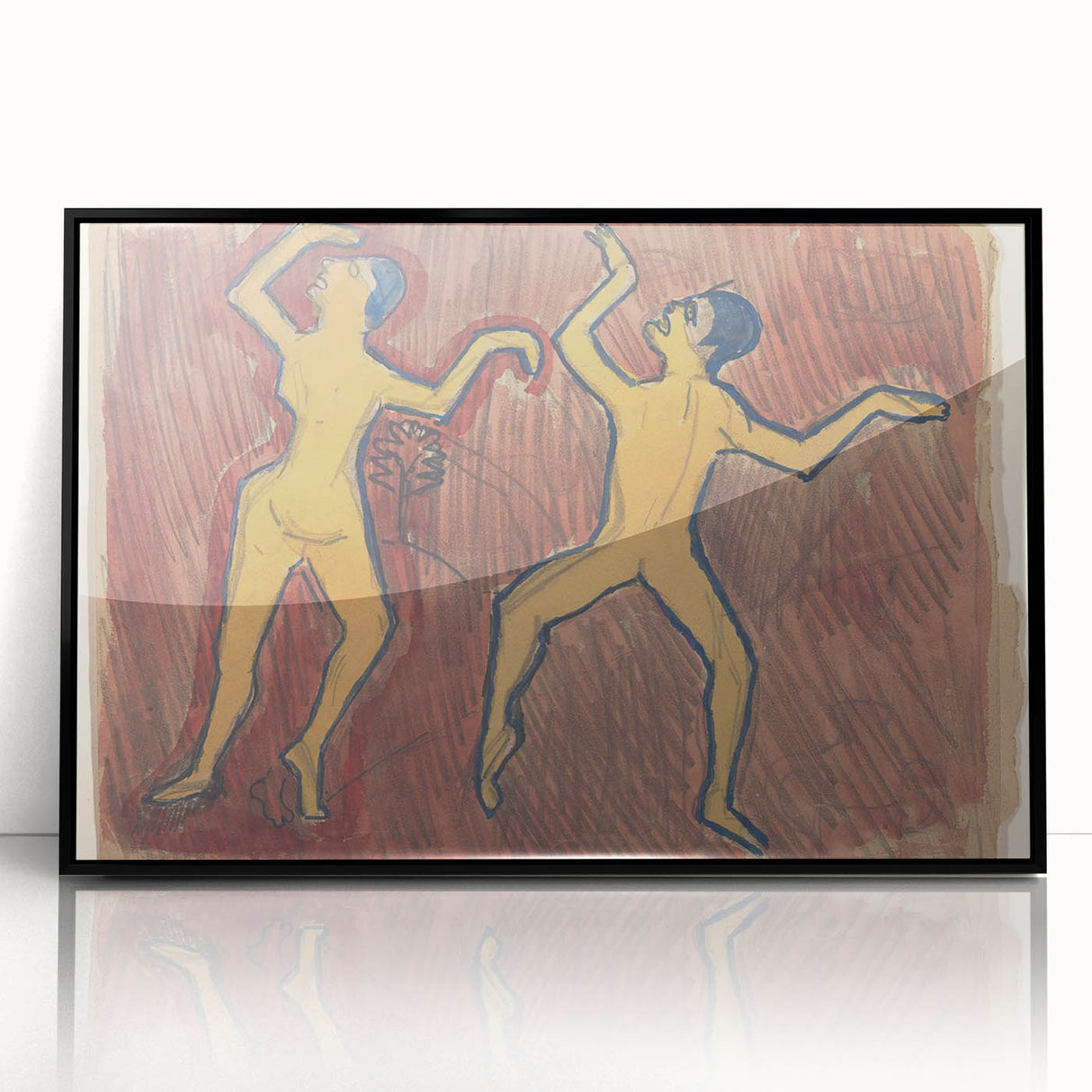 Modern Wall Art - Abstract Dance Study with Expressive Figures