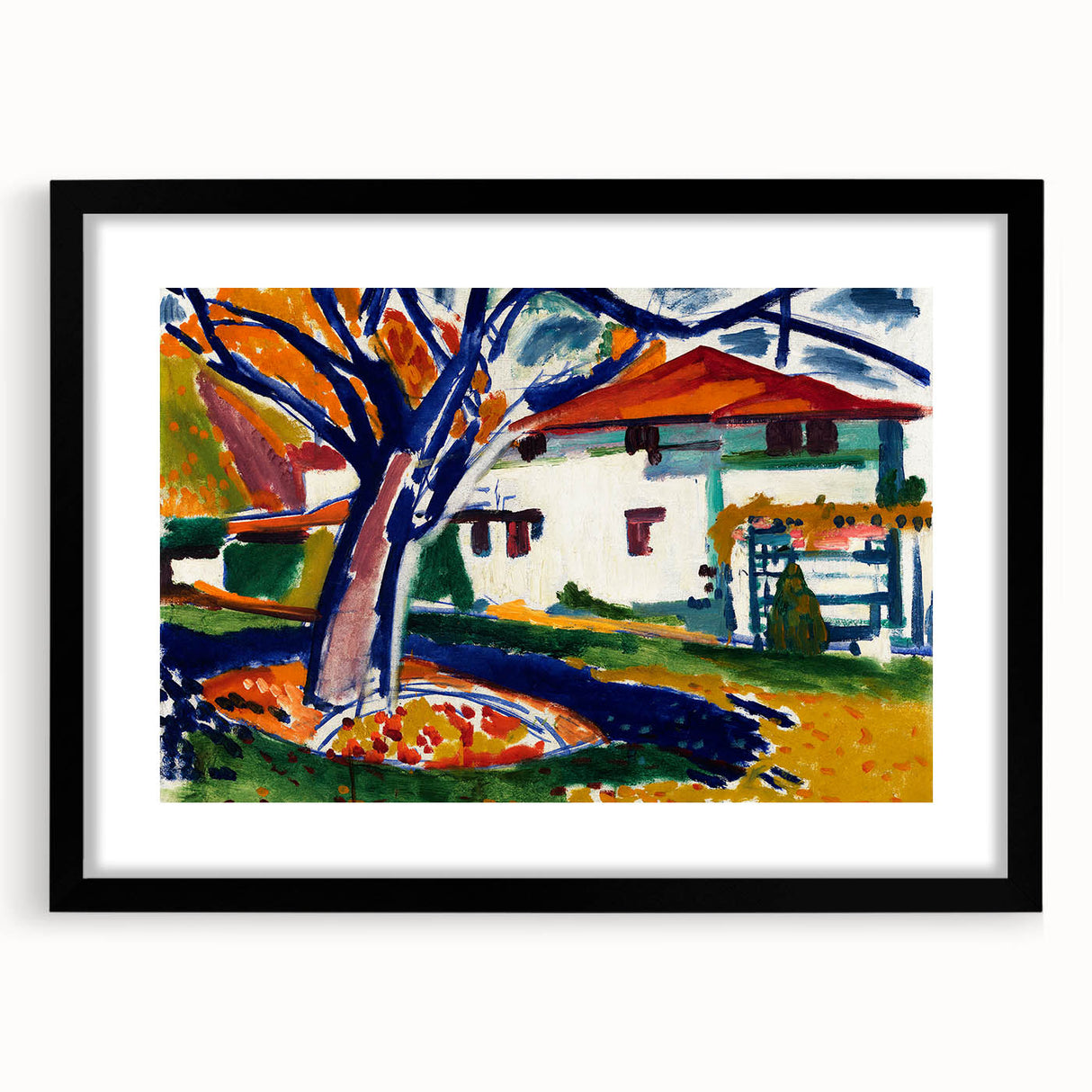 Modern Wall Art - Vibrant Abstract Landscape with Blue Trees
