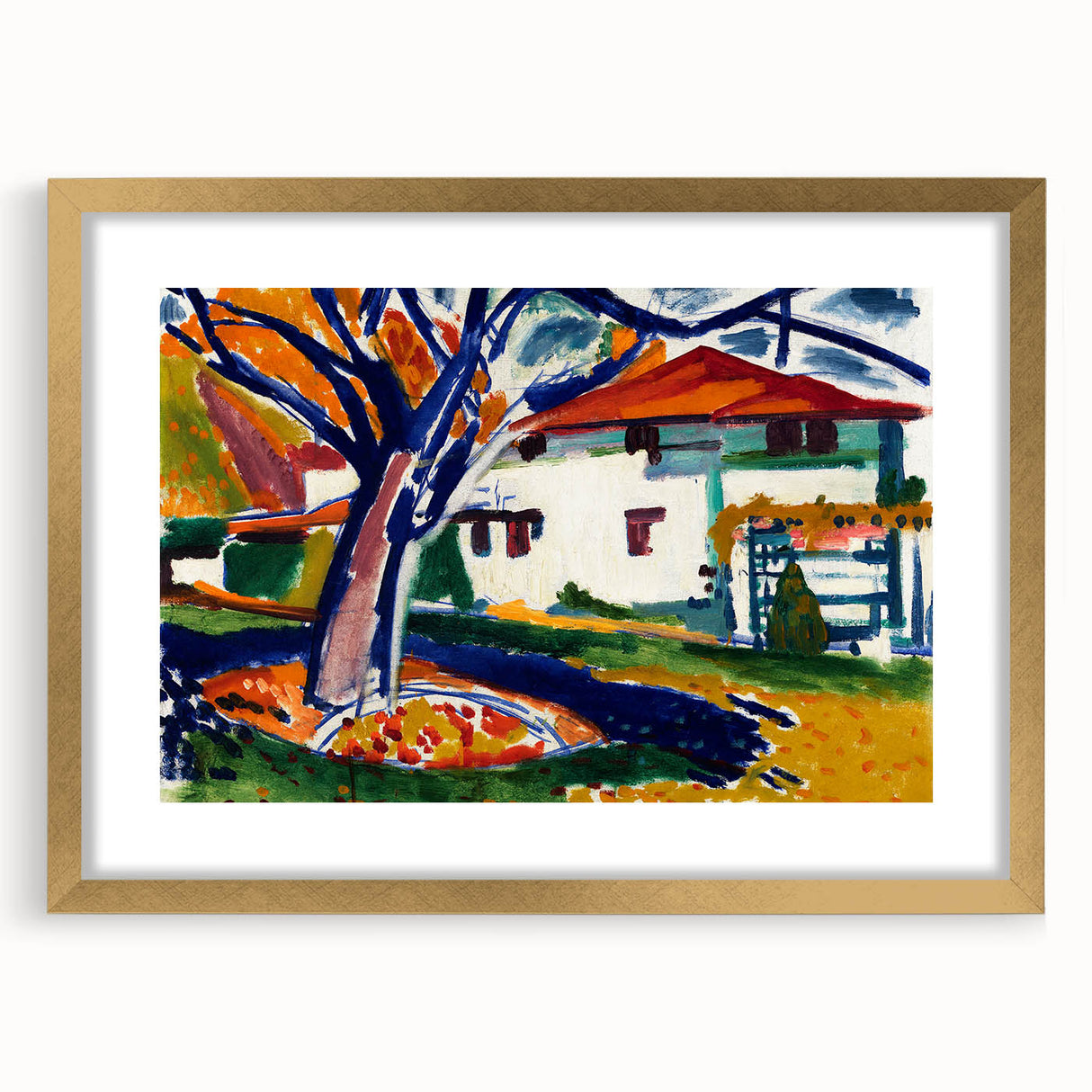 Modern Wall Art - Vibrant Abstract Landscape with Blue Trees