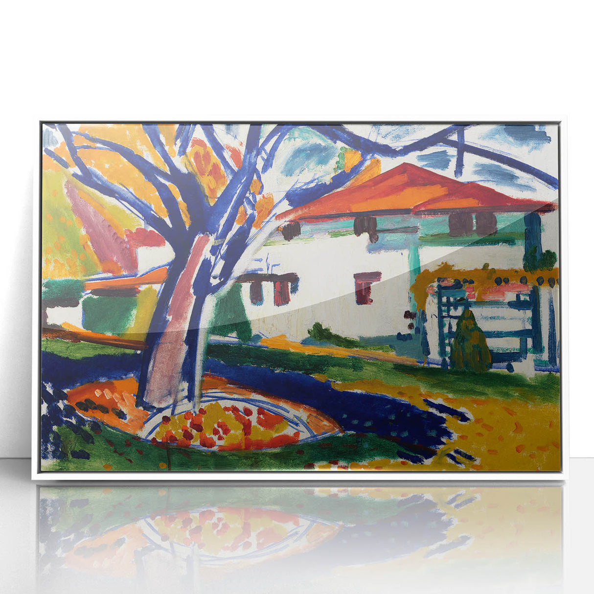 Modern Wall Art - Vibrant Abstract Landscape with Blue Trees