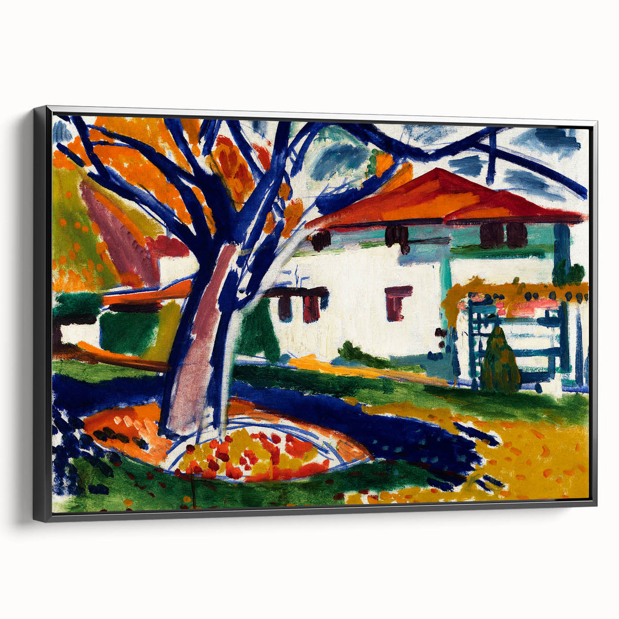 Modern Wall Art - Vibrant Abstract Landscape with Blue Trees