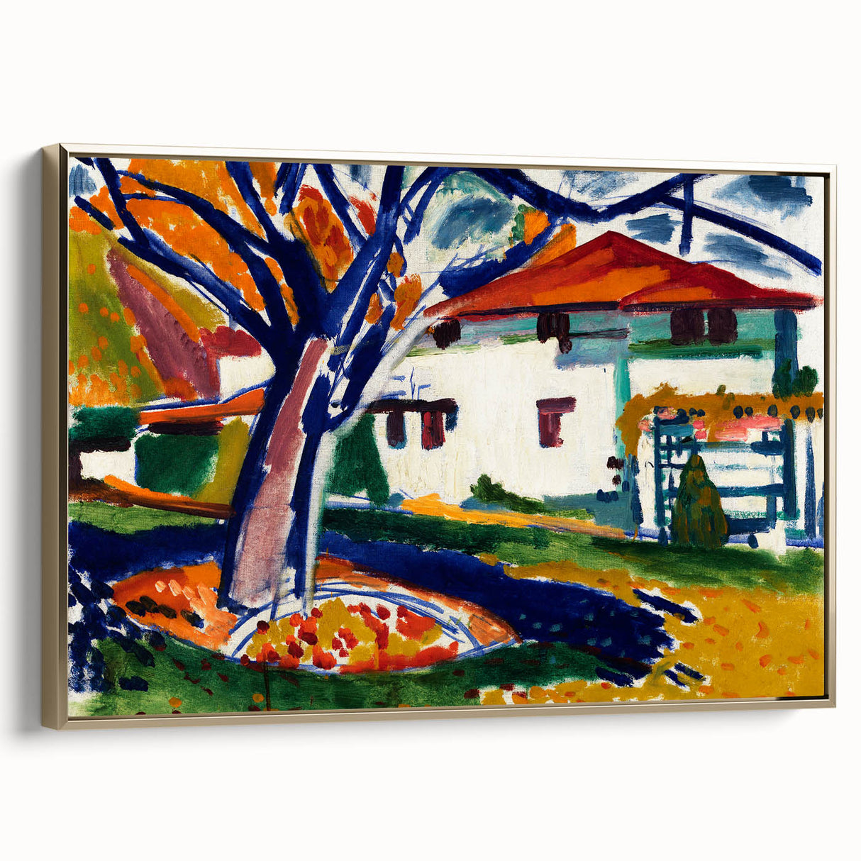 Modern Wall Art - Vibrant Abstract Landscape with Blue Trees