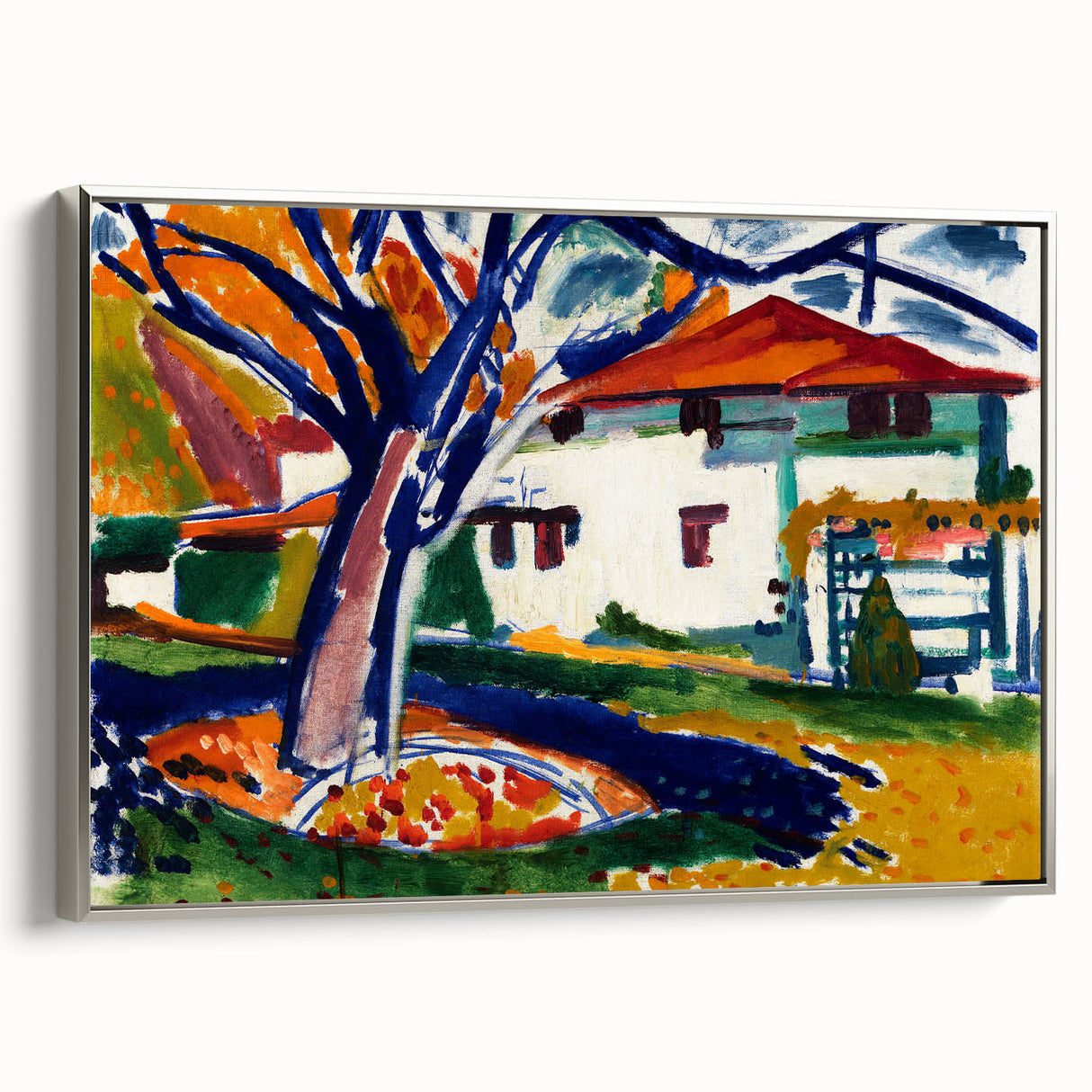 Modern Wall Art - Vibrant Abstract Landscape with Blue Trees