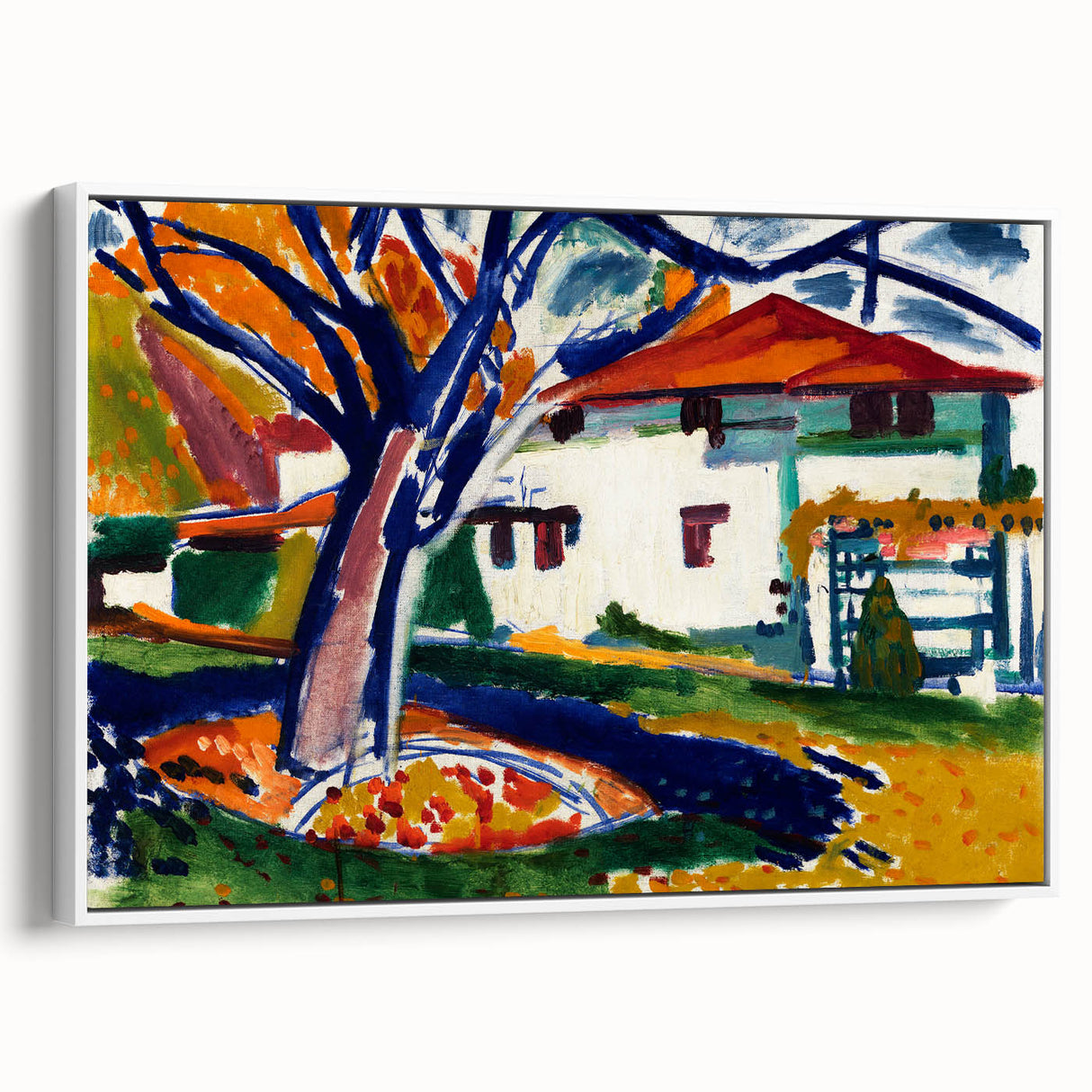 Modern Wall Art - Vibrant Abstract Landscape with Blue Trees