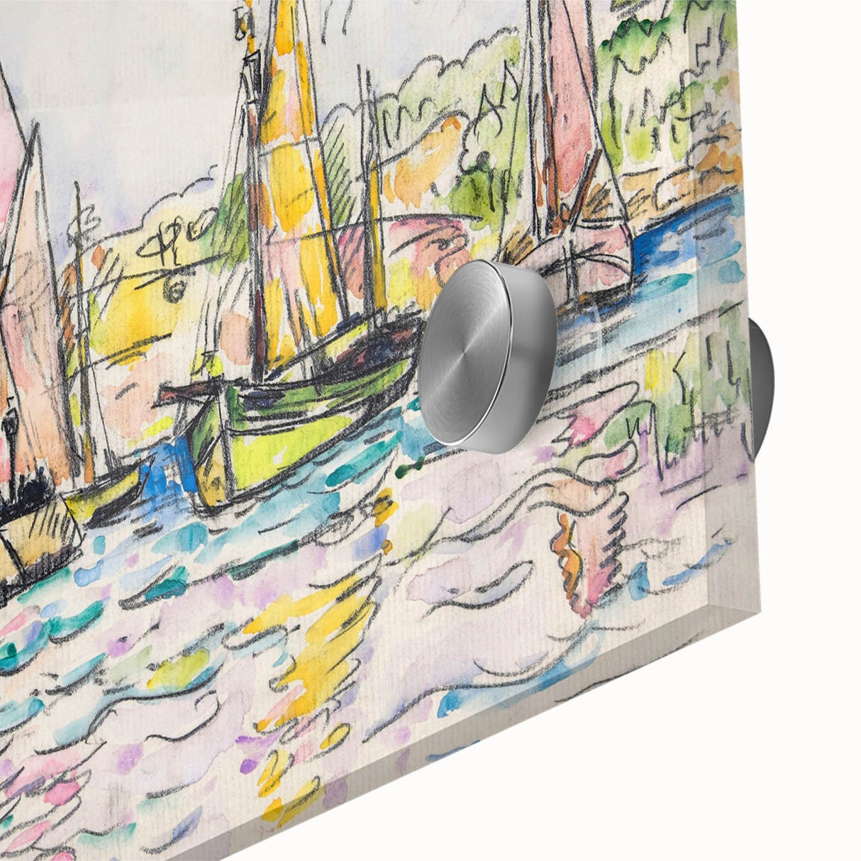 Modern Wall Art - Vibrant Coastal Scene with Boats at Concarneau