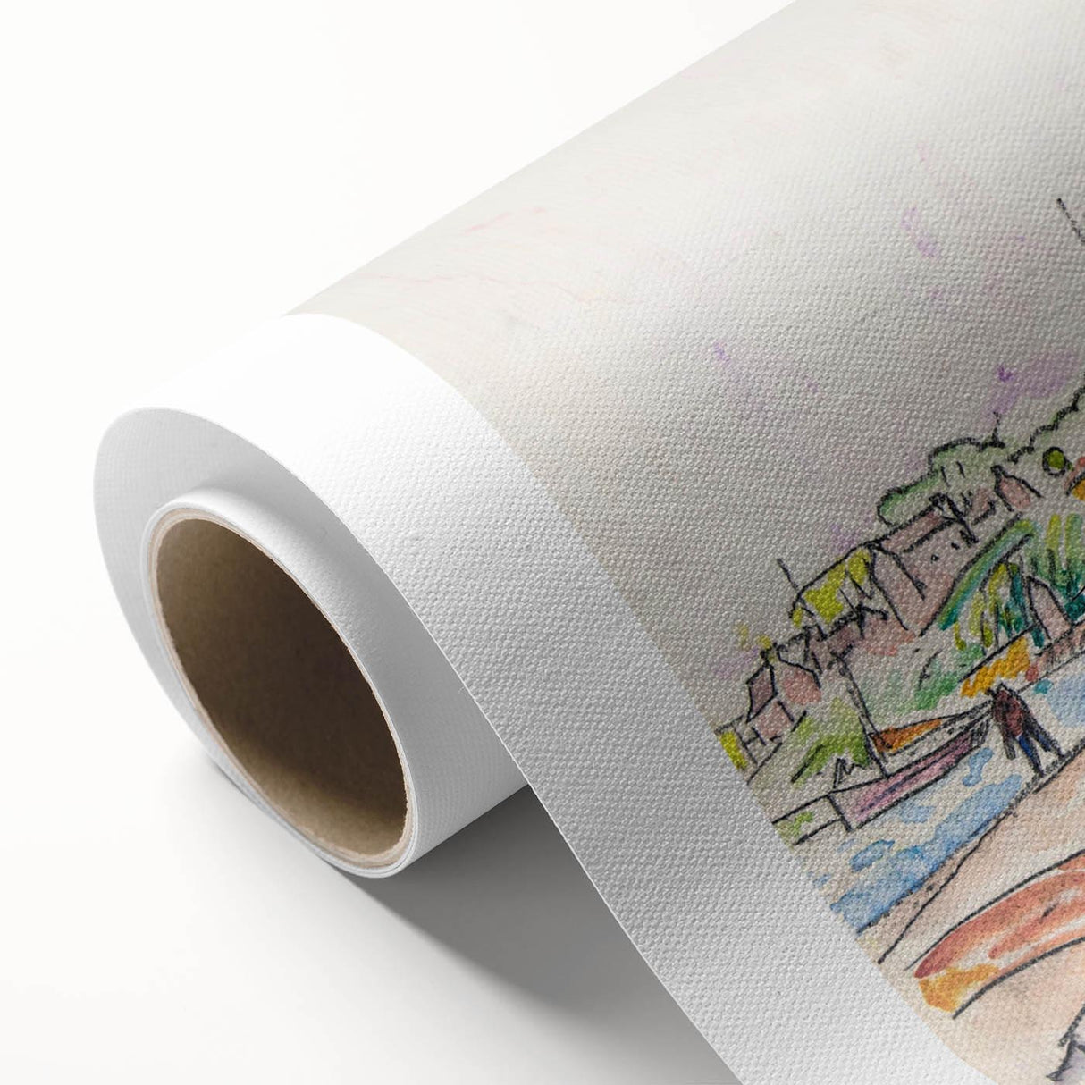 Modern Wall Art - Vibrant Coastal Scene with Boats at Concarneau