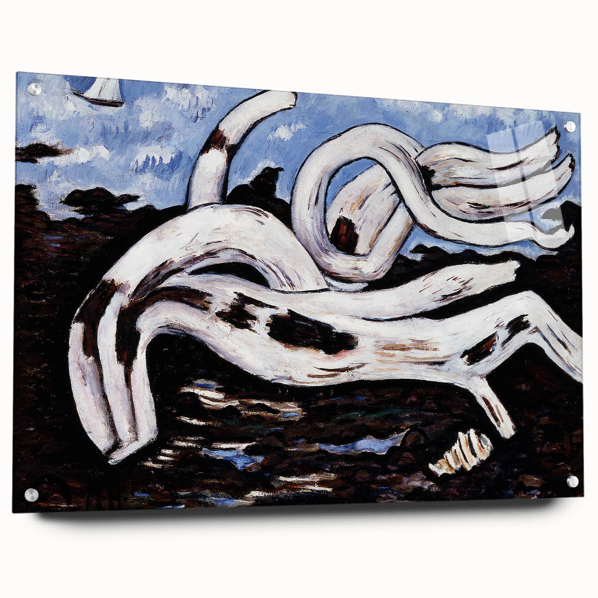 Modern Wall Art - Abstract Driftwood with Coastal Charm