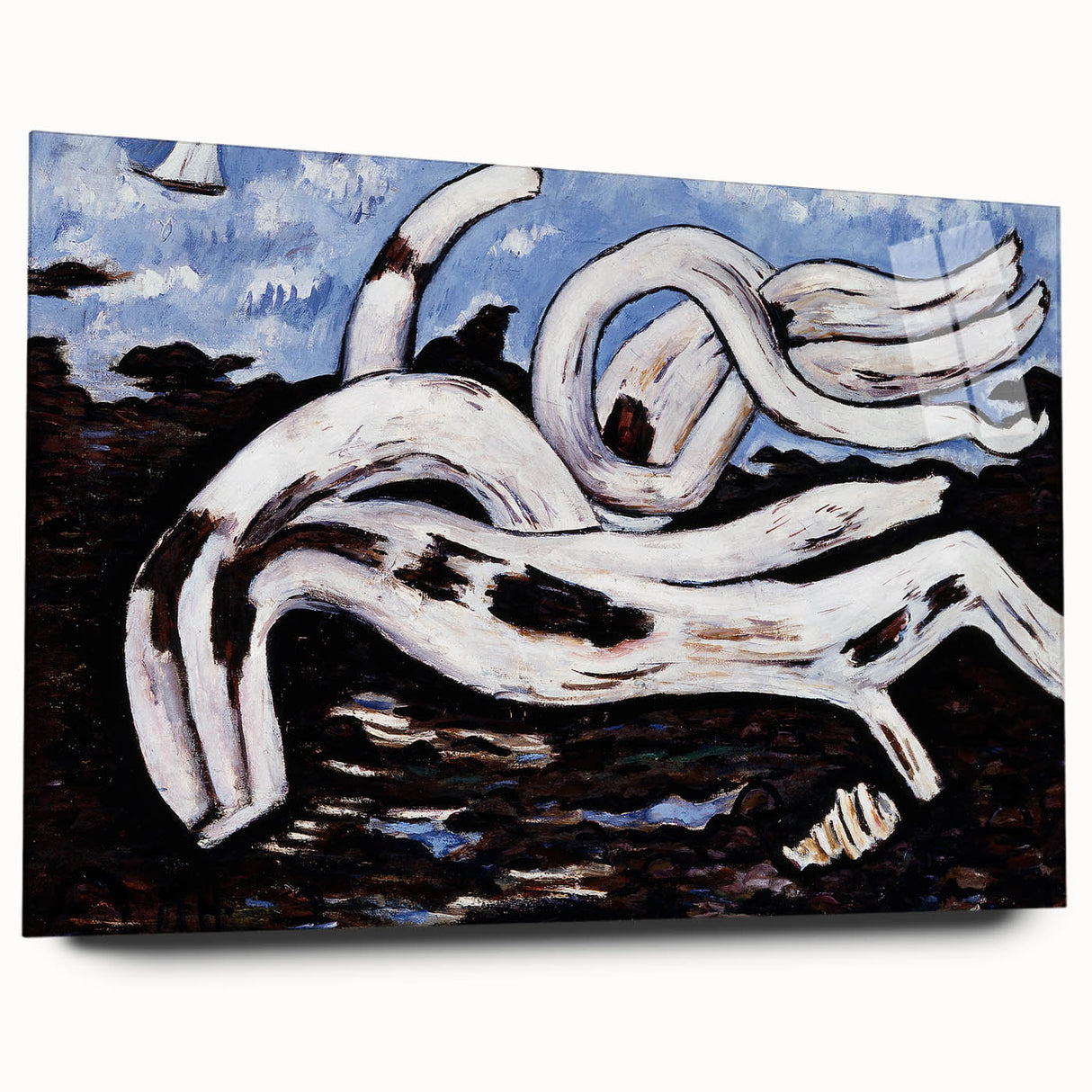 Modern Wall Art - Abstract Driftwood with Coastal Charm