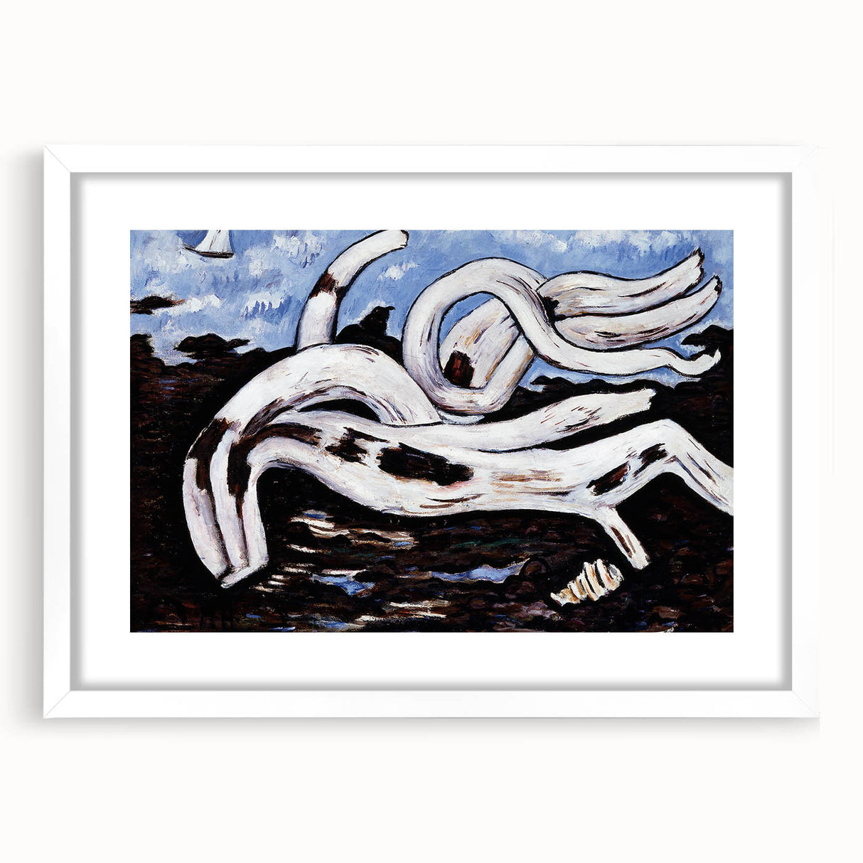 Modern Wall Art - Abstract Driftwood with Coastal Charm