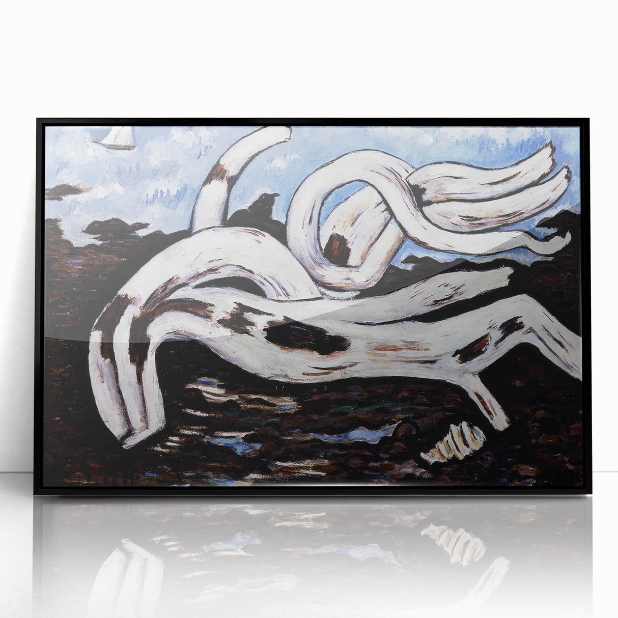 Modern Wall Art - Abstract Driftwood with Coastal Charm