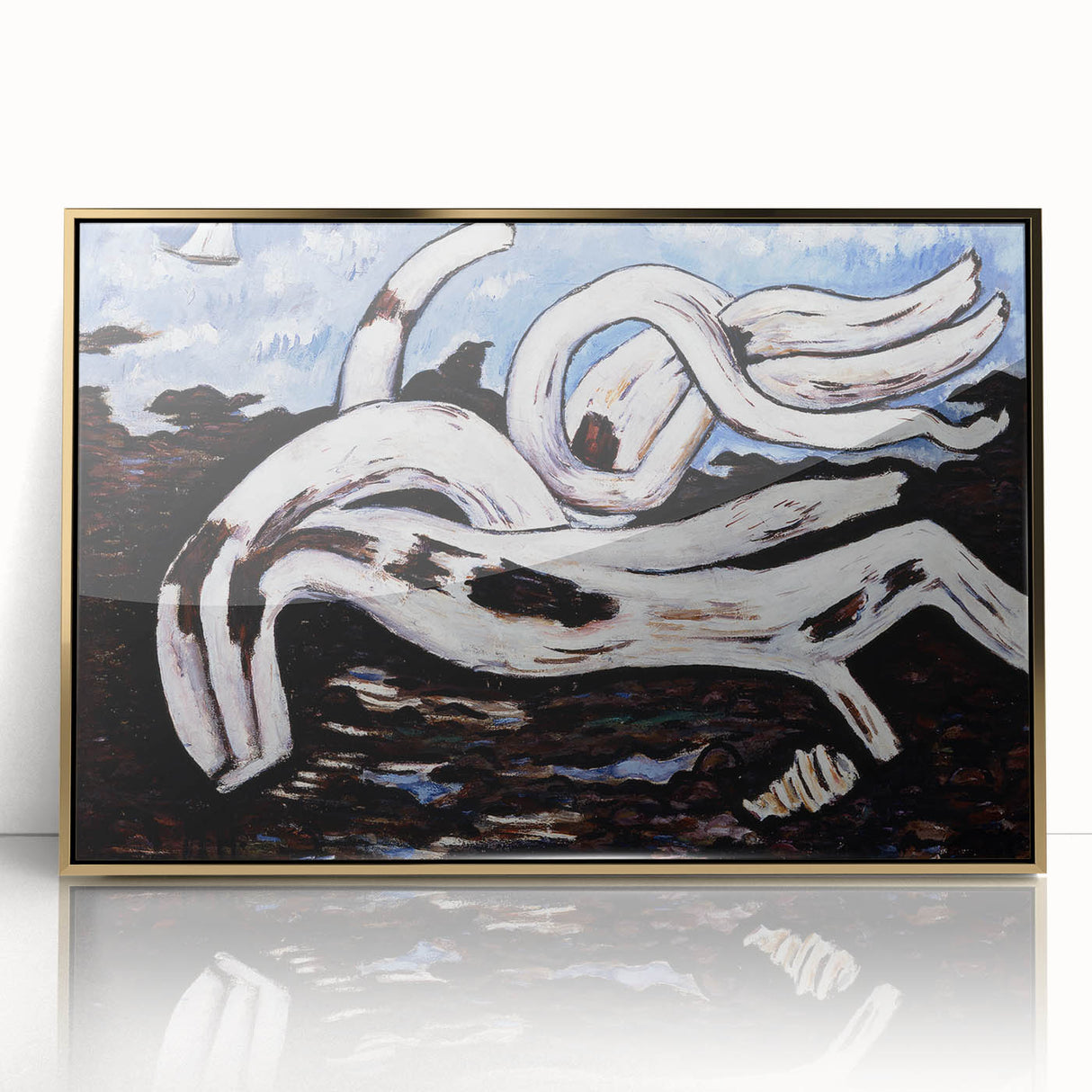 Modern Wall Art - Abstract Driftwood with Coastal Charm