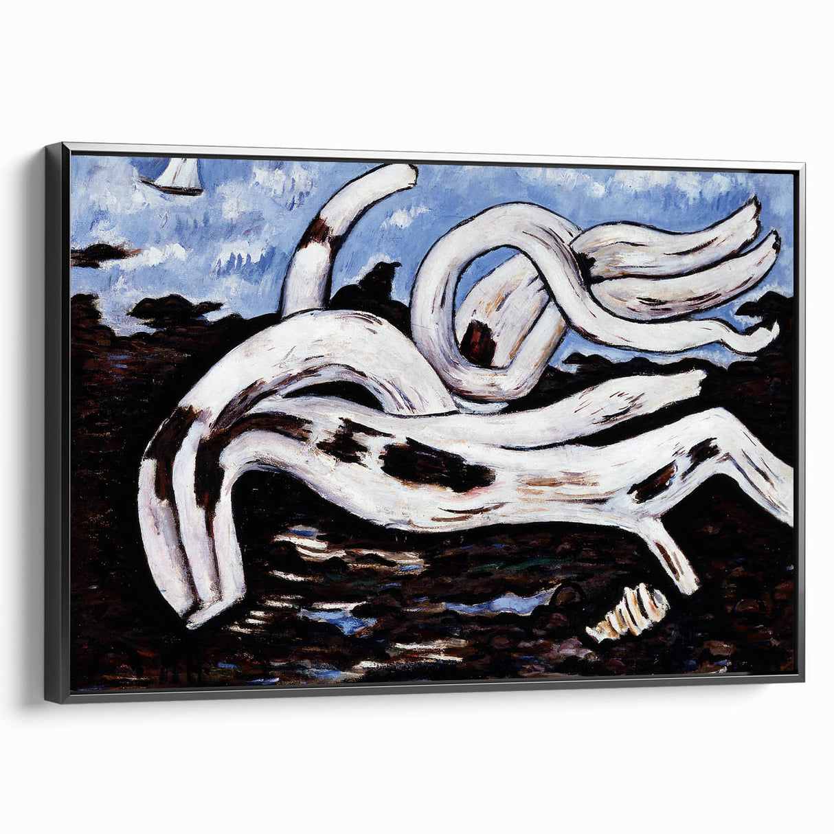 Modern Wall Art - Abstract Driftwood with Coastal Charm