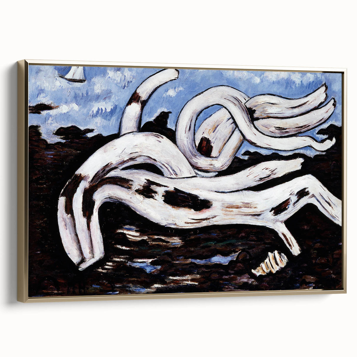 Modern Wall Art - Abstract Driftwood with Coastal Charm