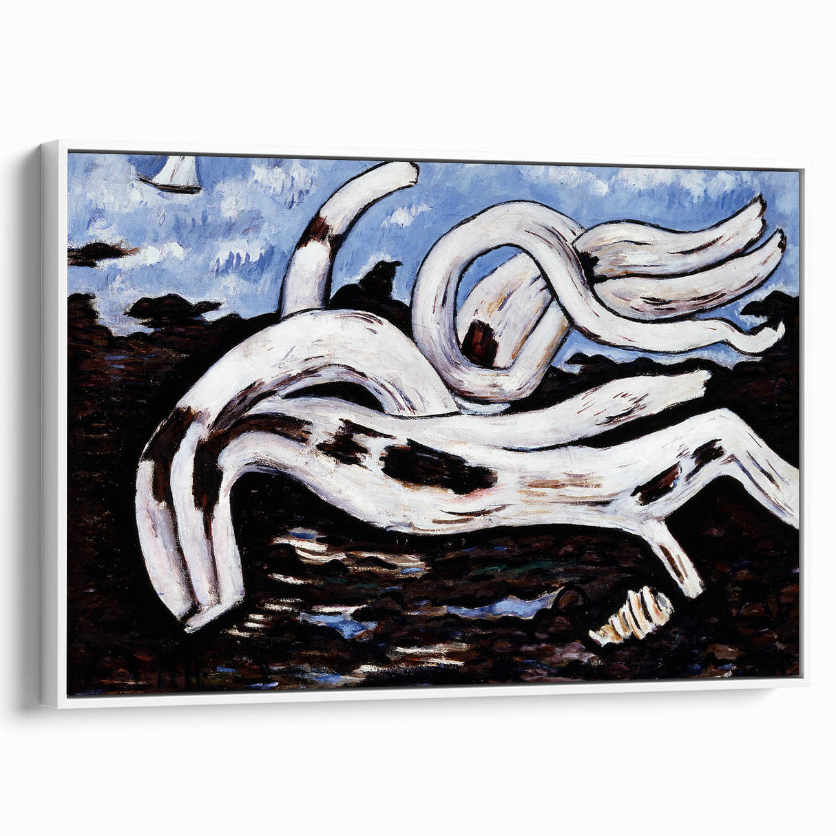 Modern Wall Art - Abstract Driftwood with Coastal Charm
