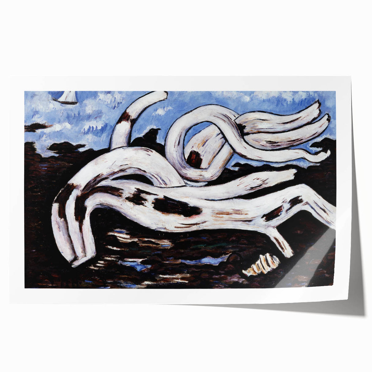 Modern Wall Art - Abstract Driftwood with Coastal Charm