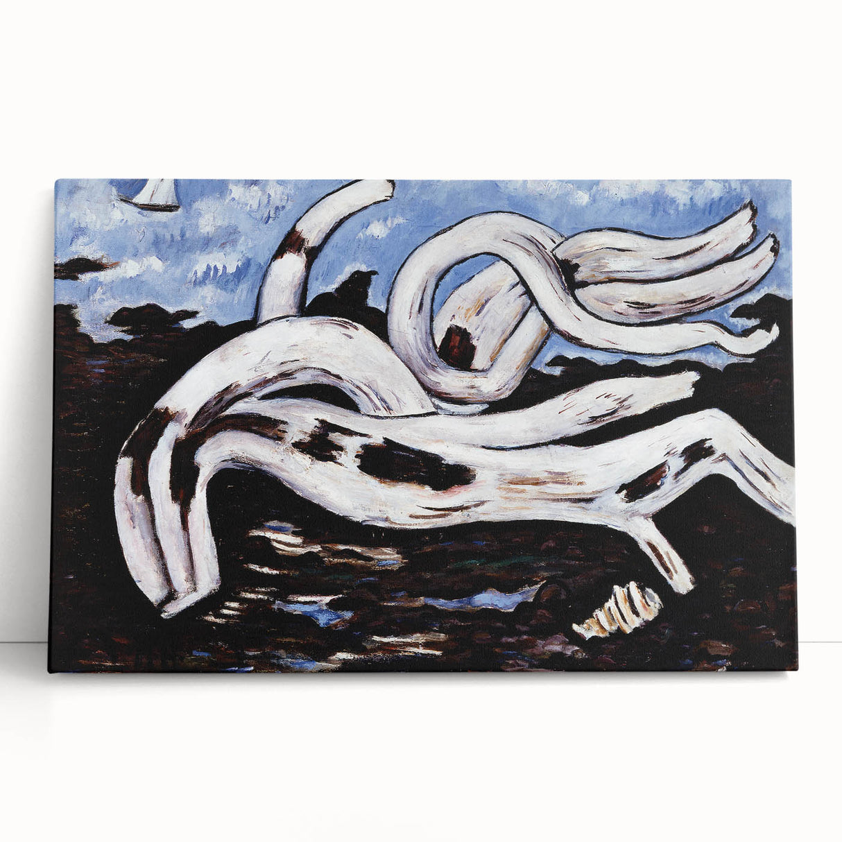 Modern Wall Art - Abstract Driftwood with Coastal Charm