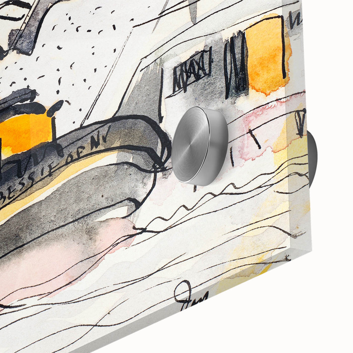 Modern Wall Art - Abstract Maritime Study with Yellow Tugboat