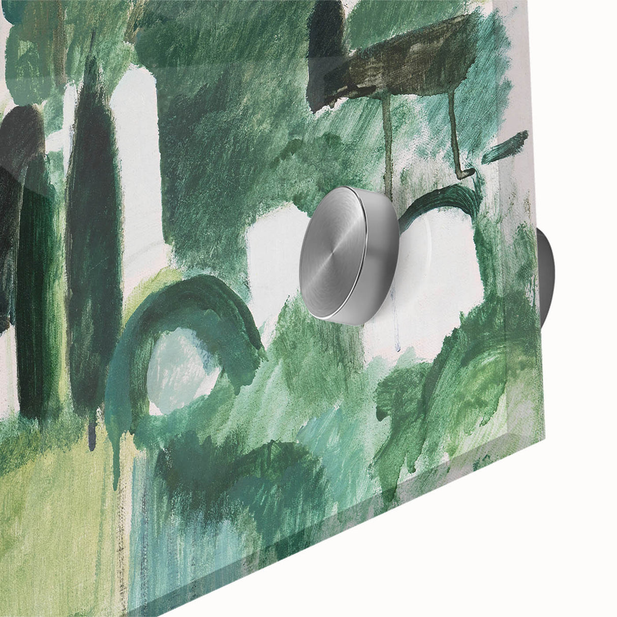 Modern Wall Art - Abstract Cemetery Landscape in Serene Greens