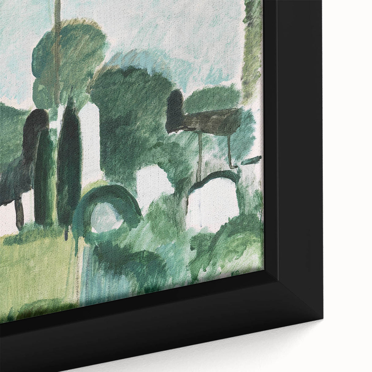 Modern Wall Art - Abstract Cemetery Landscape in Serene Greens