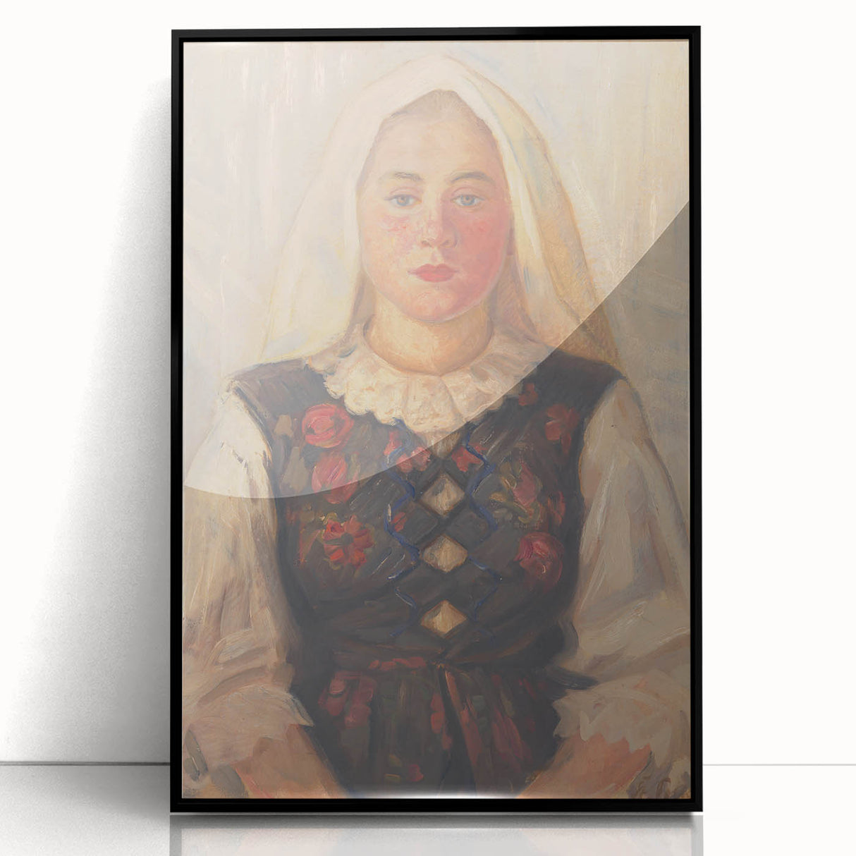 Modern Wall Art - Štefan Polkoráb’s Girl in Folk Costume Print