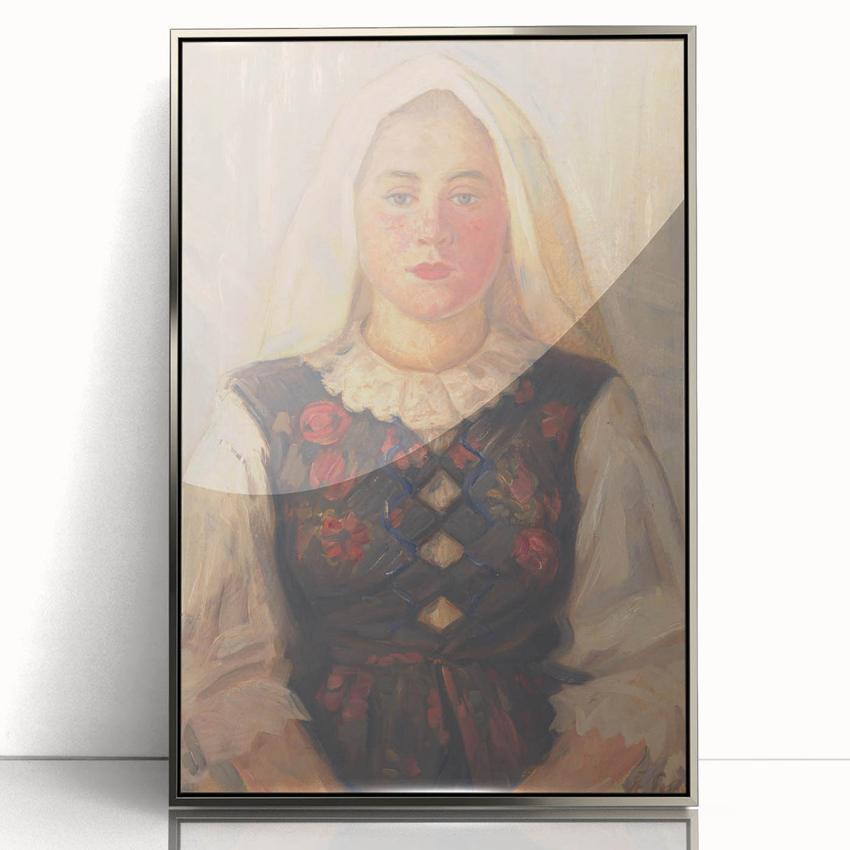 Modern Wall Art - Štefan Polkoráb’s Girl in Folk Costume Print