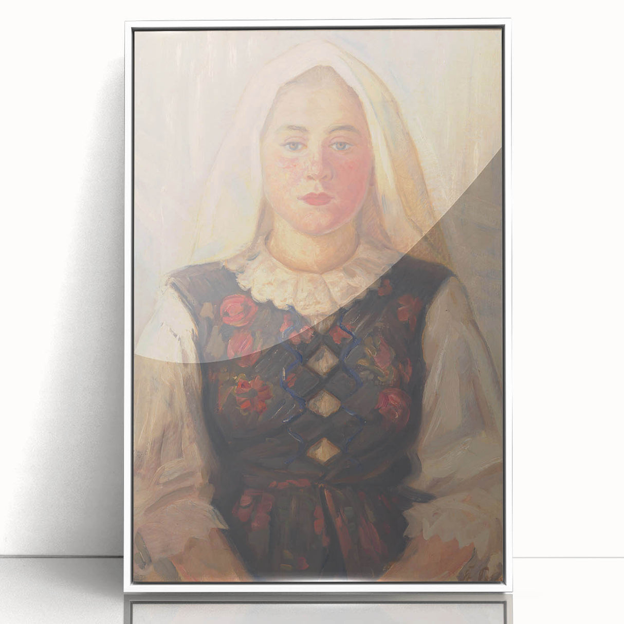Modern Wall Art - Štefan Polkoráb’s Girl in Folk Costume Print