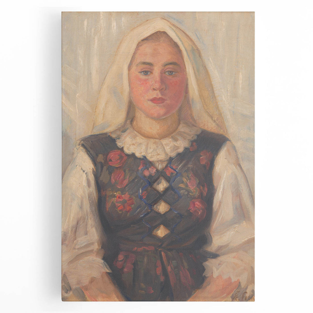 Modern Wall Art - Štefan Polkoráb’s Girl in Folk Costume Print