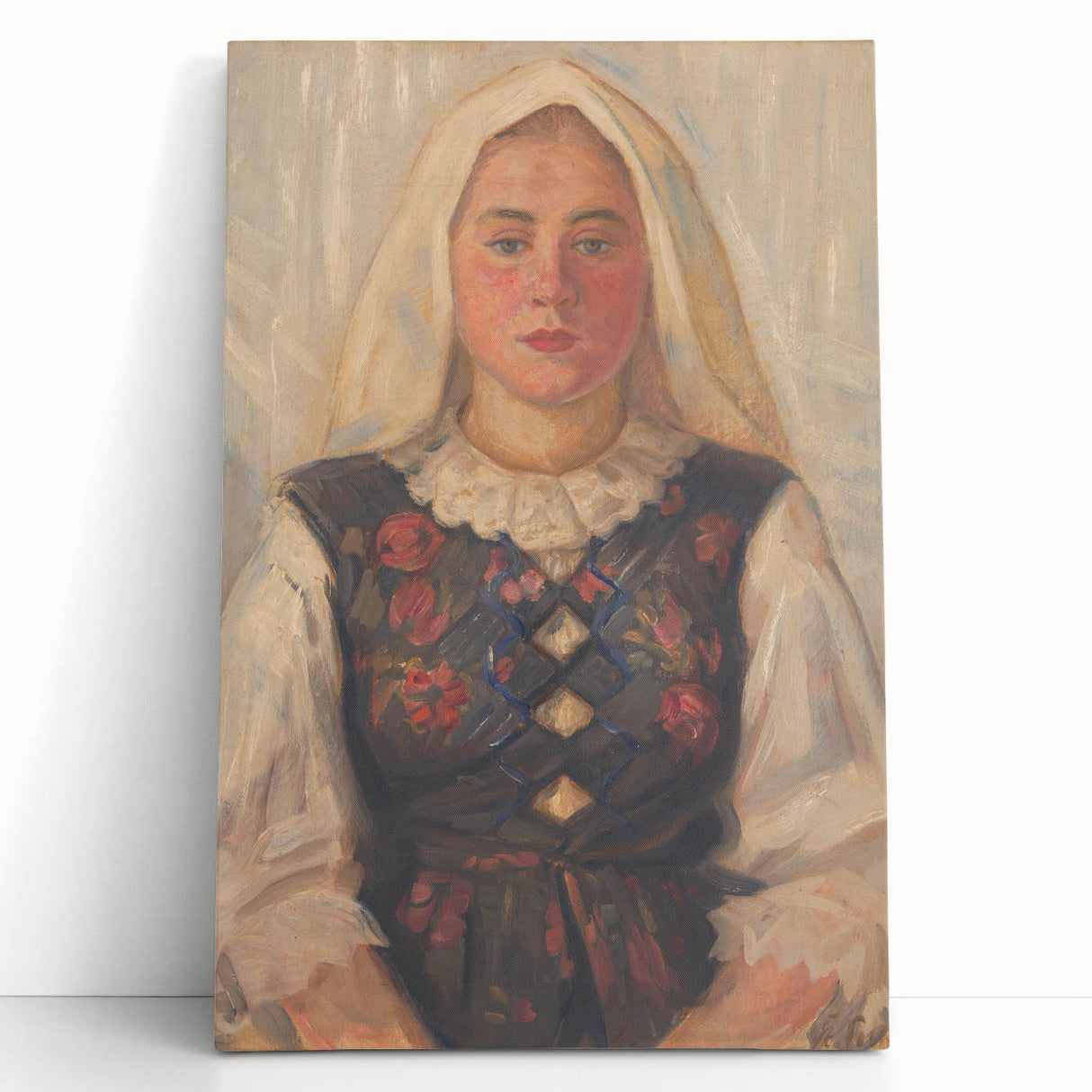 Modern Wall Art - Štefan Polkoráb’s Girl in Folk Costume Print