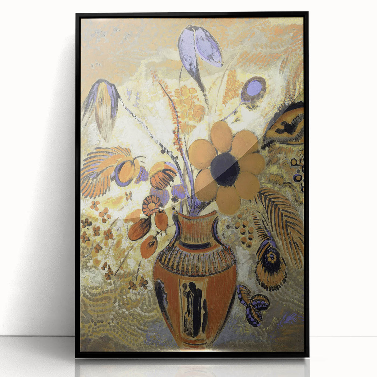 Modern Wall Art - Odilon Redon’s Etruscan Vase with Flowers Print