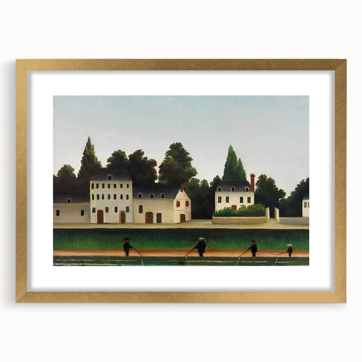 Modern Wall Art – Abstract Modern Art of Landscape and Four Fishermen